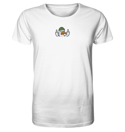 Möwe mit Mittelfinger – Kein Bock, keine Diskussionen - Organic Shirt (Stick)