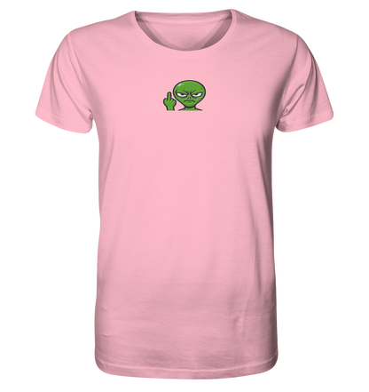 Alien mit Mittelfinger – Erdleben ist kein Ponyhof - Organic Shirt (Stick)