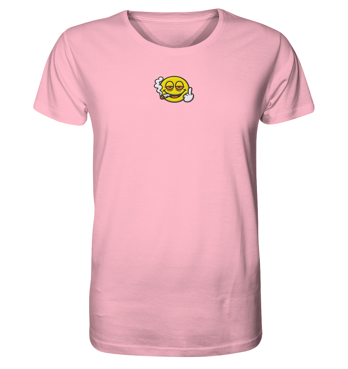 Smiley mit Mittelfinger – Wie ein Joint, nur zum Anziehen - Organic Shirt (Stick)
