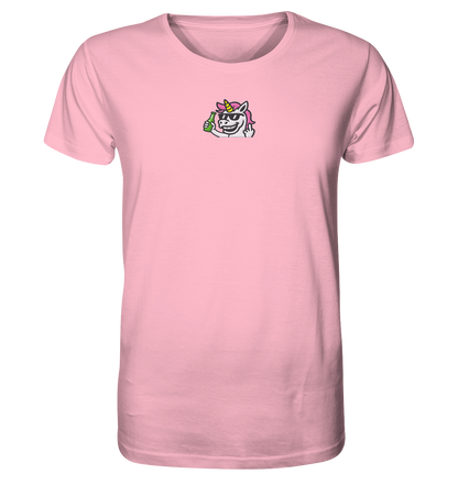 Einhorn mit Mittelfinger – Im Partymodus scheißt’s auf Glitzerregeln - Organic Shirt (Stick)