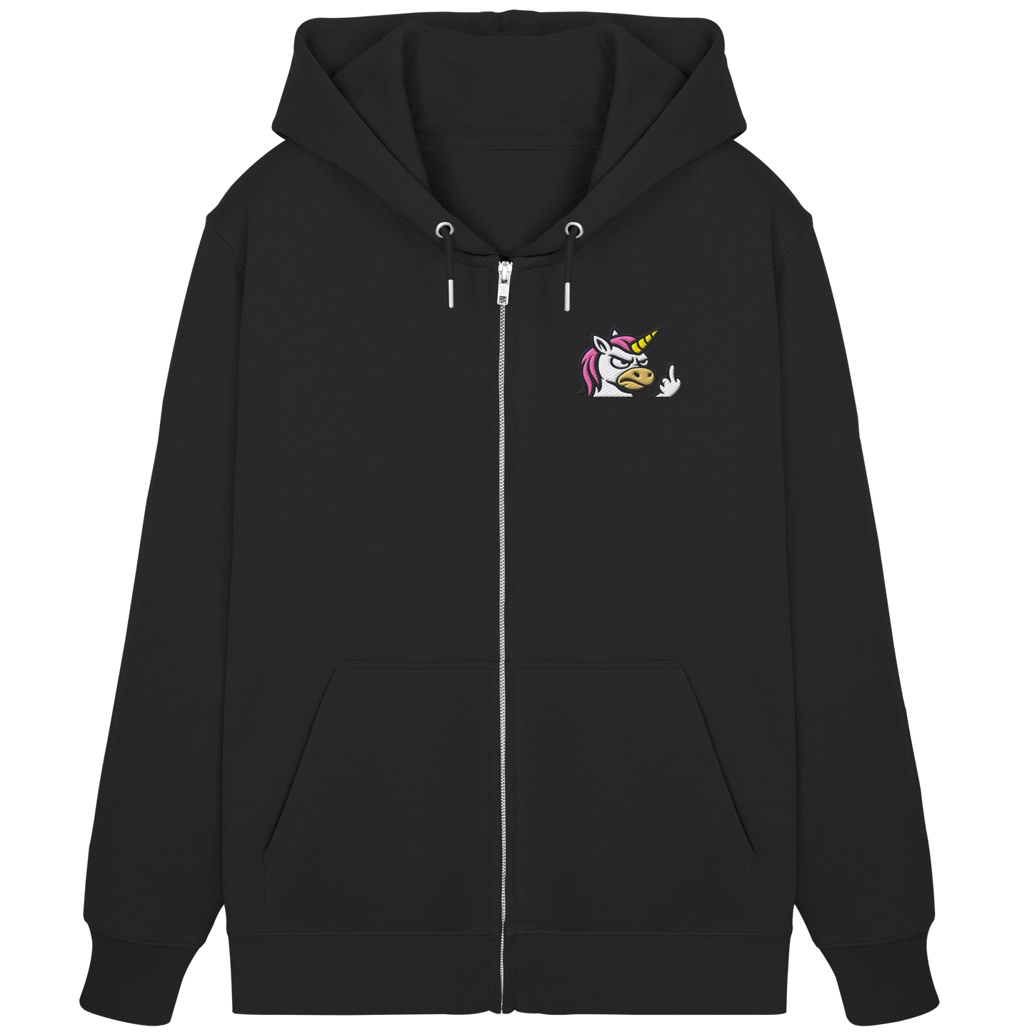 Einhorn mit Mittelfinger – Magie war gestern, jetzt kommt Klartext - Organic Zipper (Stick)