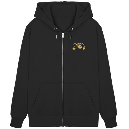 Schwarzes Schaf mit Mittelfinger – Das stille Nein in Stoffform - Organic Zipper (Stick)