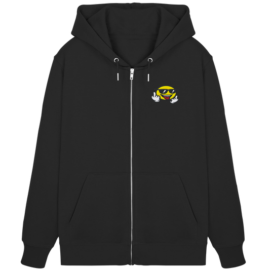 Smiley mit Mittelfinger – Der freundlichste Mittelfinger der Welt - Organic Zipper (Stick)