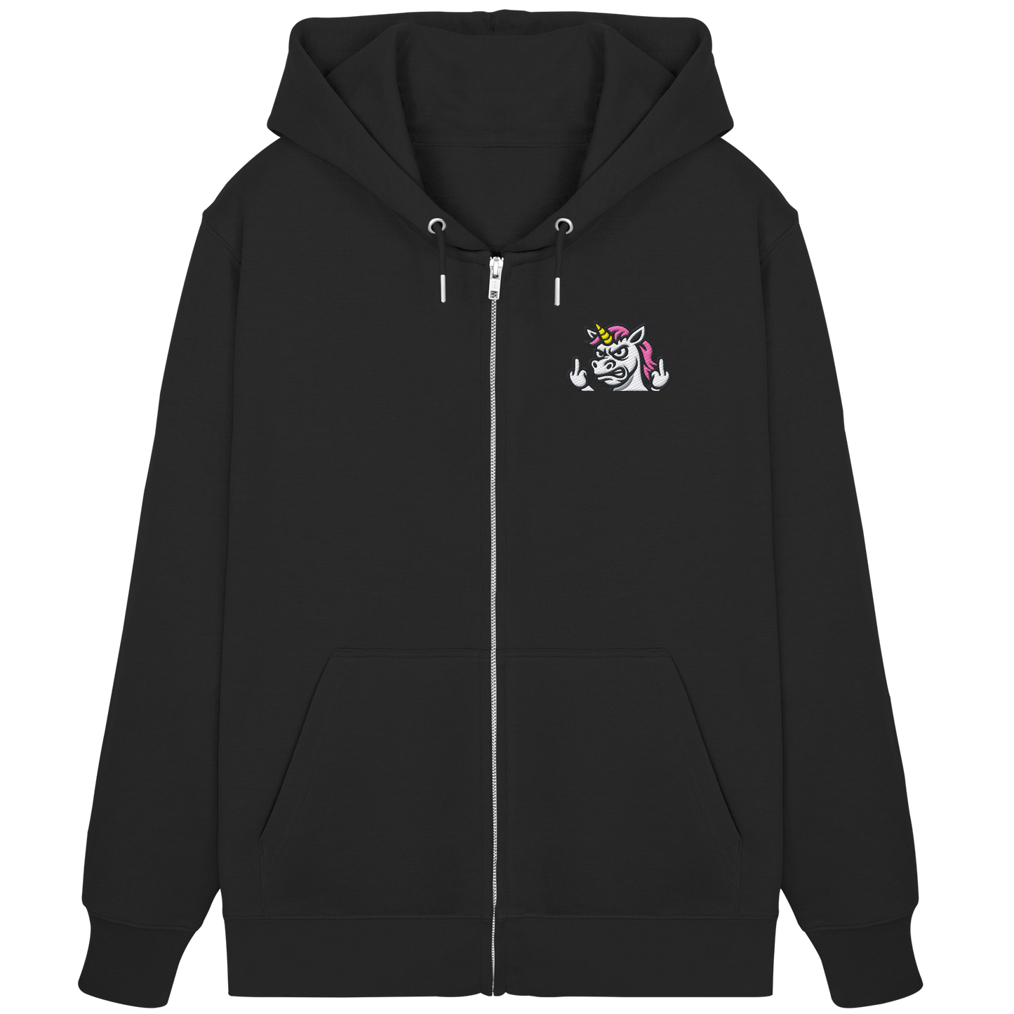 Einhorn mit Mittelfinger – Sag’s mit dem Horn - Organic Zipper (Stick)