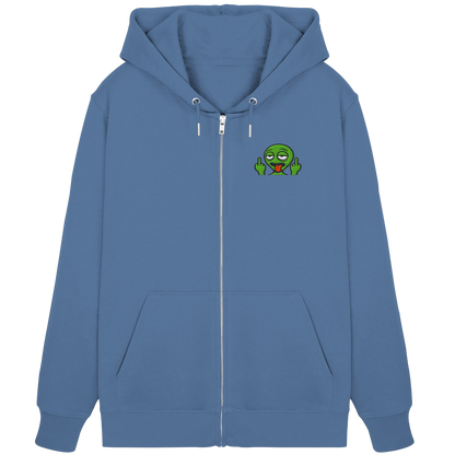Alien mit Mittelfinger – Ich will nach Hause, aber erst flippe ich euch noch - Organic Zipper (Stick)