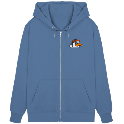 Möwe mit Mittelfinger – Klarstellung in Federform - Organic Zipper (Stick)