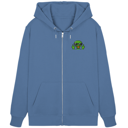 Alien mit Mittelfinger – Grüße vom Planeten Genervt - Organic Zipper (Stick)