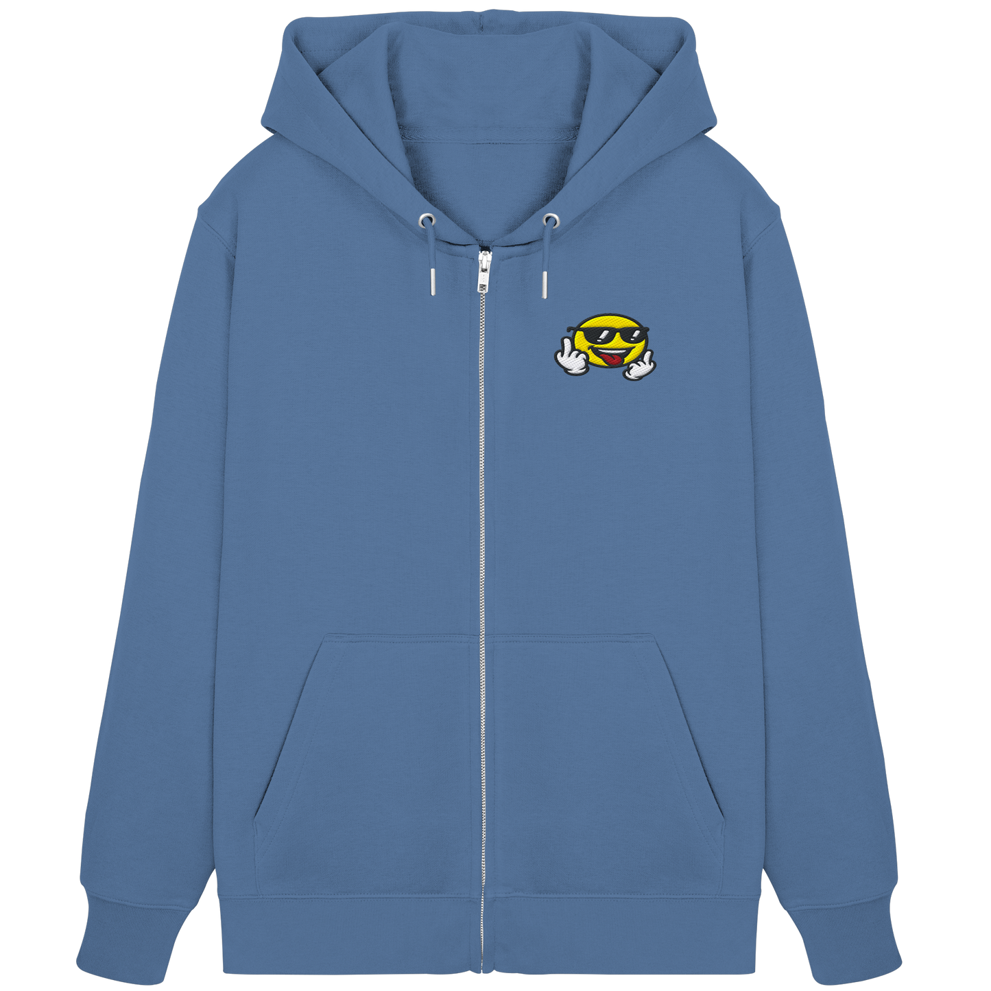 Smiley mit Mittelfinger – Der freundlichste Mittelfinger der Welt - Organic Zipper (Stick)