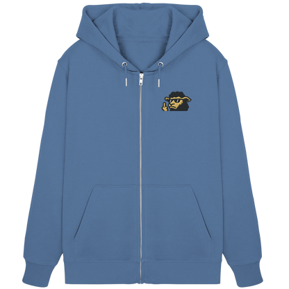 Schwarzes Schaf mit Mittelfinger – Lieber auffallen als mitlaufen - Organic Zipper (Stick)