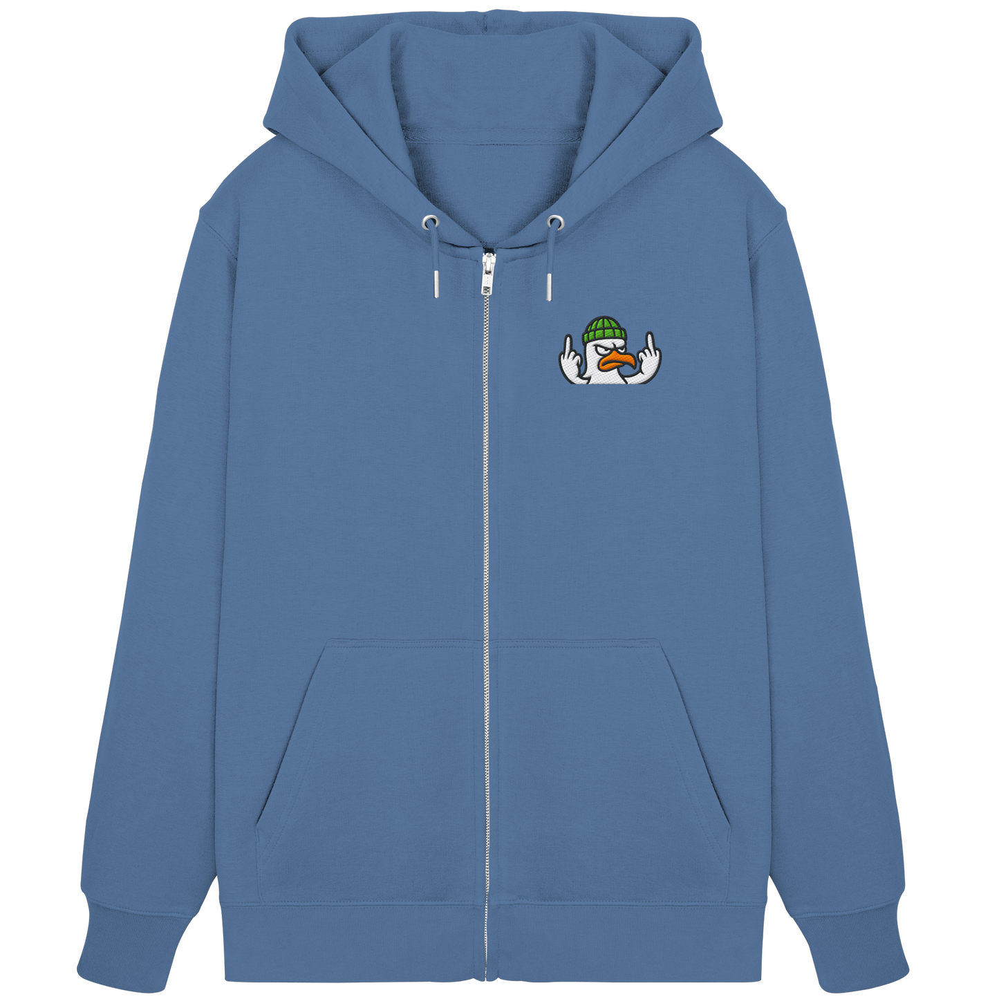 Möwe mit Mittelfinger – Kein Bock, keine Diskussionen - Organic Zipper (Stick)