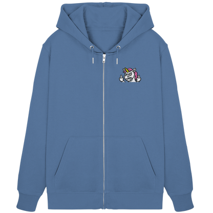 Einhorn mit Mittelfinger – Sag’s mit dem Horn - Organic Zipper (Stick)
