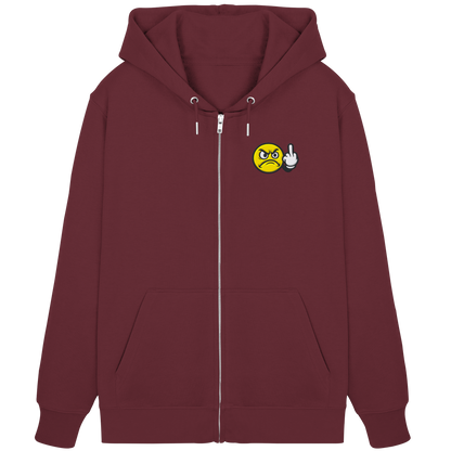 Smiley mit Mittelfinger – Dein stilles „Nope“ mit Gesicht - Organic Zipper (Stick)