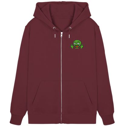 Alien mit Mittelfinger – Ich will nach Hause, aber erst flippe ich euch noch - Organic Zipper (Stick)