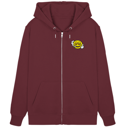 Smiley mit Mittelfinger – Wie ein Joint, nur zum Anziehen - Organic Zipper (Stick)