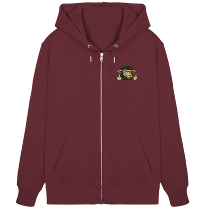 Schwarzes Schaf mit Mittelfinger – Das stille Nein in Stoffform - Organic Zipper (Stick)