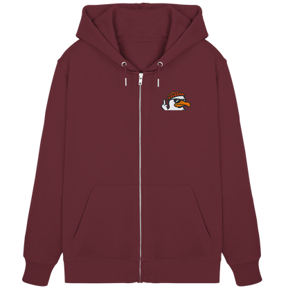 Möwe mit Mittelfinger – Klarstellung in Federform - Organic Zipper (Stick)