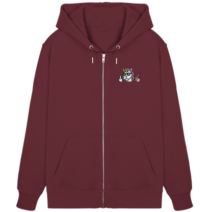 Einhorn mit Mittelfinger – Rave-Rainbow in Rebellion - Organic Zipper (Stick)