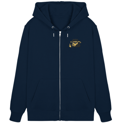 Schwarzes Schaf mit Mittelfinger – Lieber auffallen als mitlaufen - Organic Zipper (Stick)