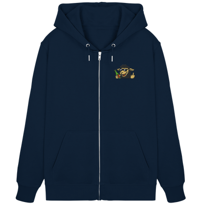 Schaf mit Mittelfinger im Partymodus – Zu viel Konfetti, zu wenig Geduld - Organic Zipper (Stick)