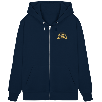 Schwarzes Schaf mit Mittelfinger – Das stille Nein in Stoffform - Organic Zipper (Stick)