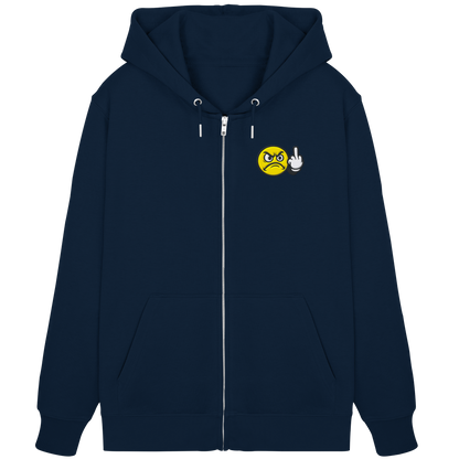 Smiley mit Mittelfinger – Dein stilles „Nope“ mit Gesicht - Organic Zipper (Stick)