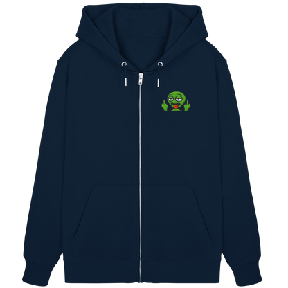 Alien mit Mittelfinger – Ich will nach Hause, aber erst flippe ich euch noch - Organic Zipper (Stick)