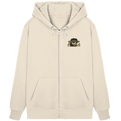 Schwarzes Schaf mit Mittelfinger – Schluss mit Nettigkeit - Organic Zipper (Stick)