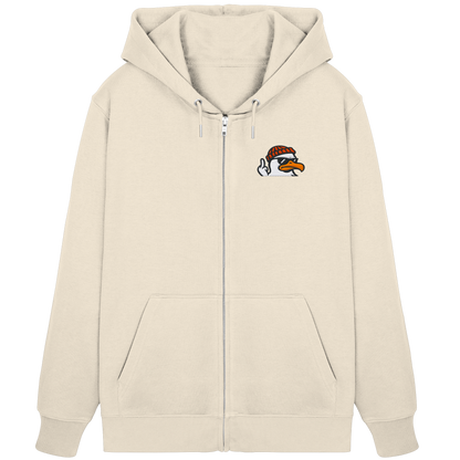 Möwe mit Mittelfinger – Klarstellung in Federform - Organic Zipper (Stick)