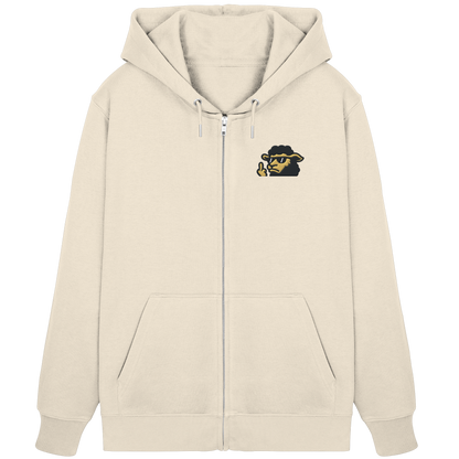 Schwarzes Schaf mit Mittelfinger – Lieber auffallen als mitlaufen - Organic Zipper (Stick)