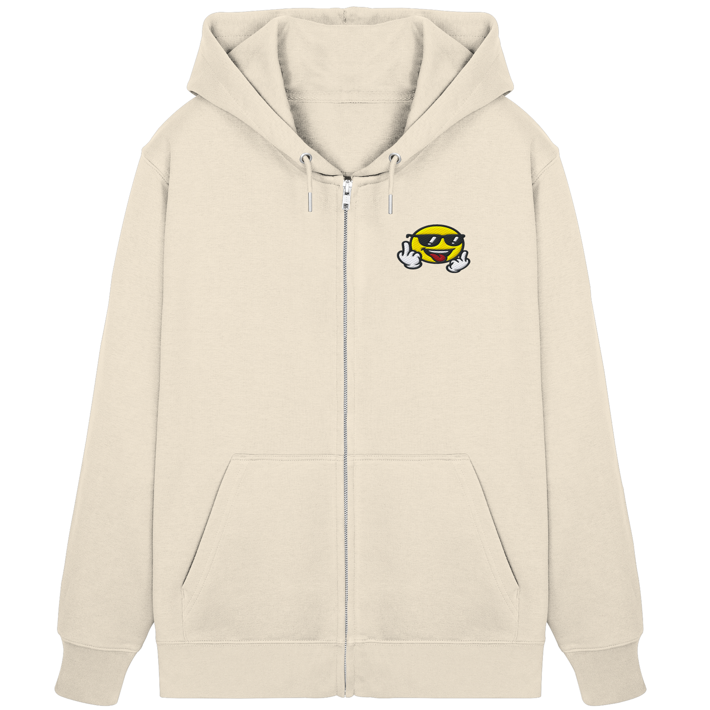 Smiley mit Mittelfinger – Der freundlichste Mittelfinger der Welt - Organic Zipper (Stick)