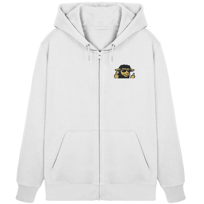Schwarzes Schaf mit Mittelfinger – Schluss mit Nettigkeit - Organic Zipper (Stick)