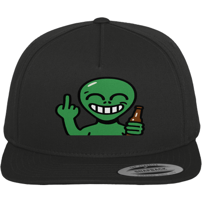 Alien mit Mittelfinger – Cosmic Party, irdischer Finger - Premium Snapback