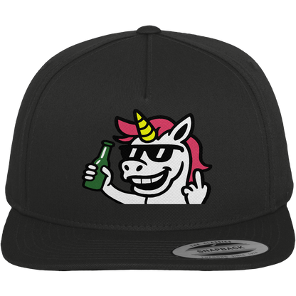 Einhorn mit Mittelfinger – Im Partymodus scheißt’s auf Glitzerregeln - Premium Snapback