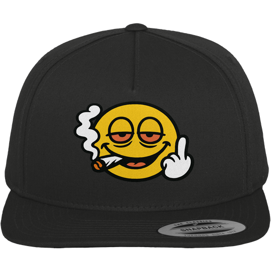 Smiley mit Mittelfinger – Wie ein Joint, nur zum Anziehen - Premium Snapback