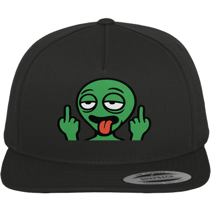 Alien mit Mittelfinger – Ich will nach Hause, aber erst flippe ich euch noch - Premium Snapback