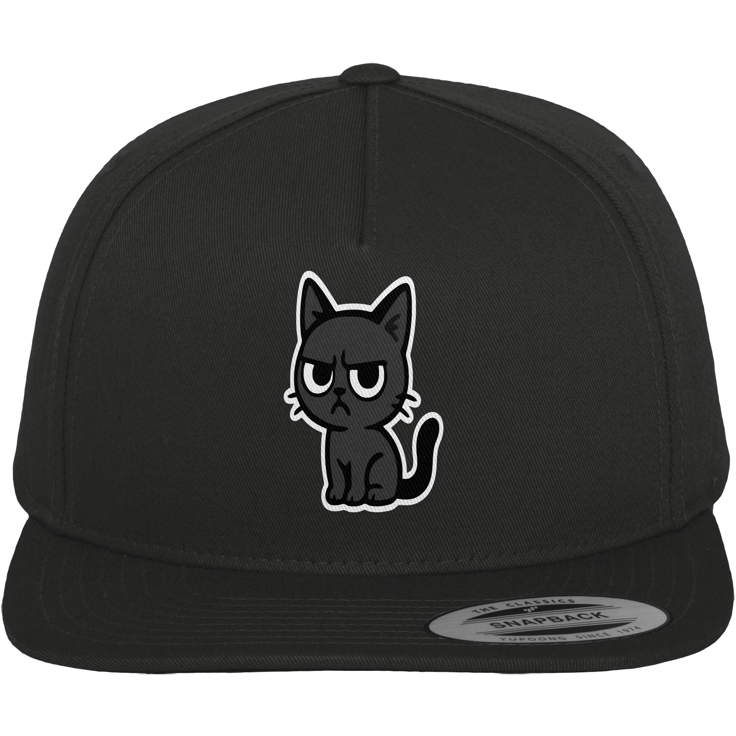 Schwarze Katze mit erhobenem Blick – Katzen haben Personal - Premium Snapback