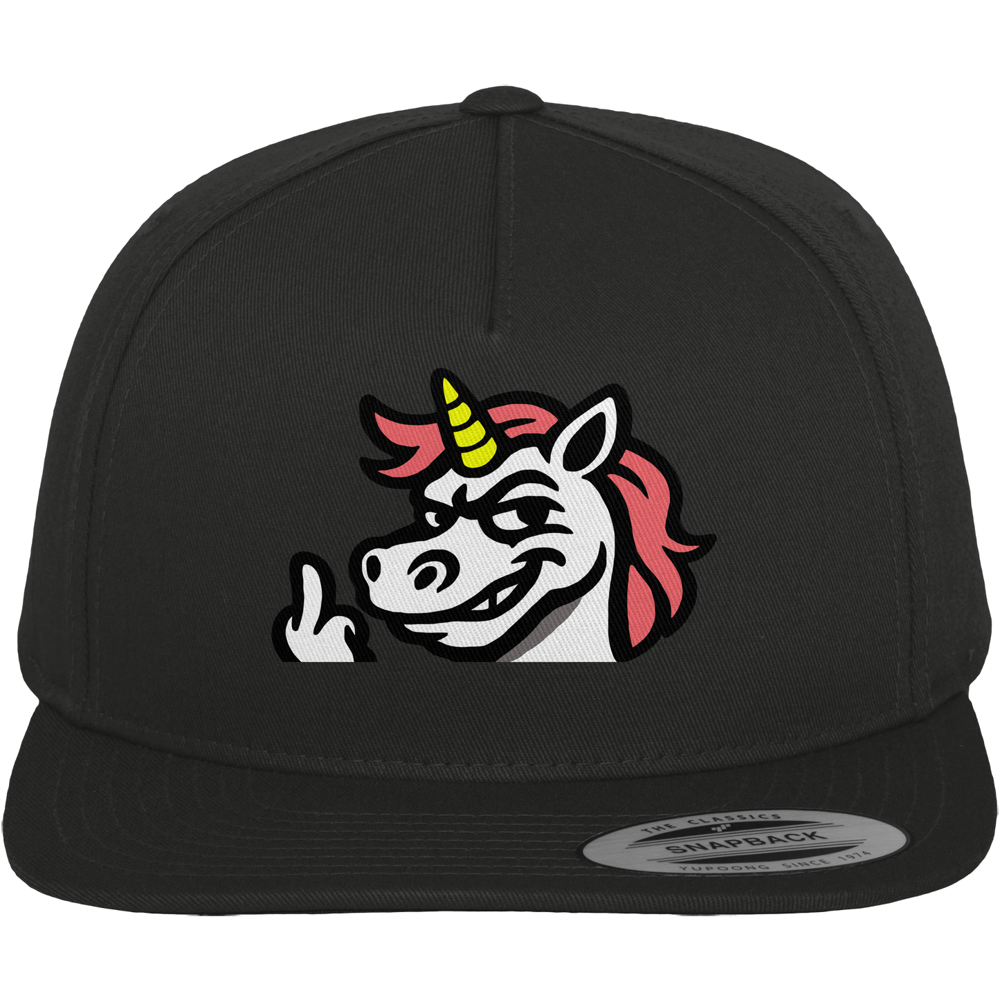 Einhorn mit Mittelfinger – Zu süß zum Ertragen, zu frech zum Ignorieren - Premium Snapback