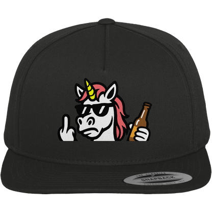 Einhorn mit Mittelfinger – Rave-Rainbow in Rebellion - Premium Snapback