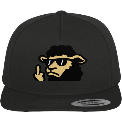 Schwarzes Schaf mit Mittelfinger – Lieber auffallen als mitlaufen - Premium Snapback
