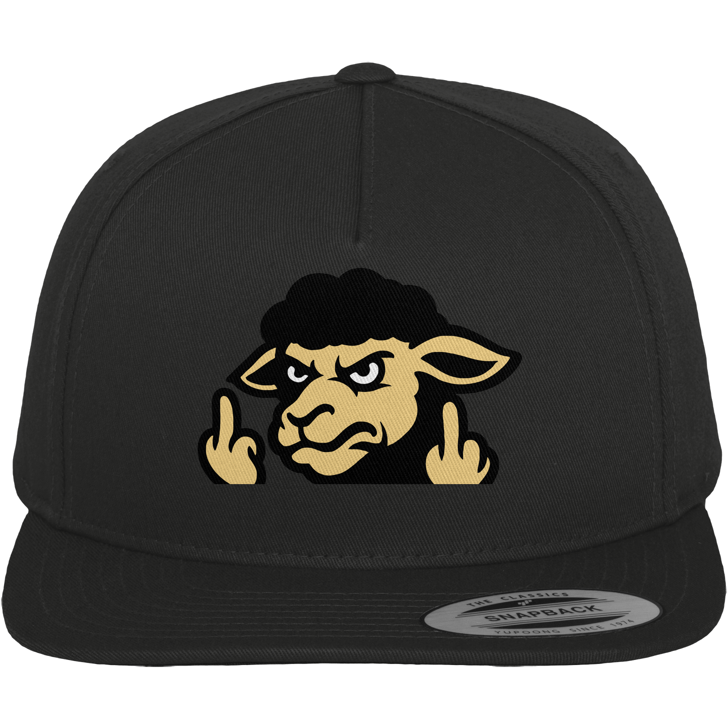 Schwarzes Schaf mit Mittelfinger – Für alle, die nicht dazugehören wollen - Premium Snapback