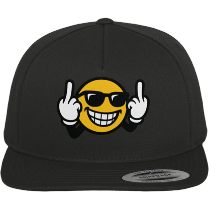 Smiley mit Mittelfinger – Nett lächeln. Weitergehen. - Premium Snapback