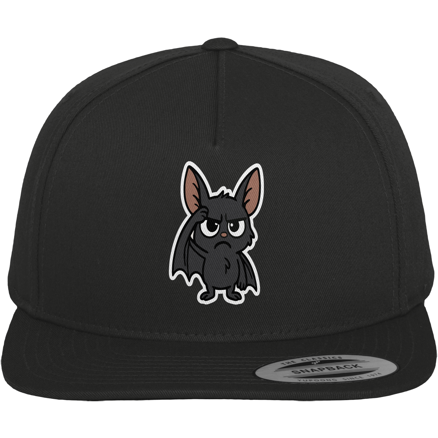 Fledermaus mit hochgezogener Braue – Nachtleben mit Meinung - Premium Snapback