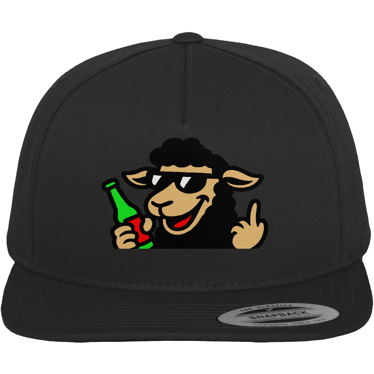 Schaf mit Mittelfinger im Partymodus – Zu viel Konfetti, zu wenig Geduld  - Premium Snapback