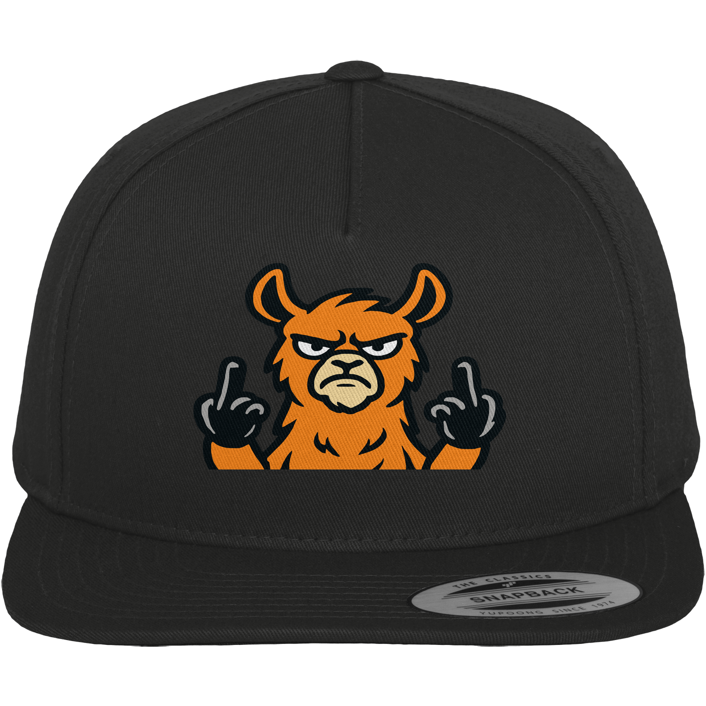 Lama mit Mittelfinger – Das Modeaccessoire für klare Kante und Ruhe - Premium Snapback