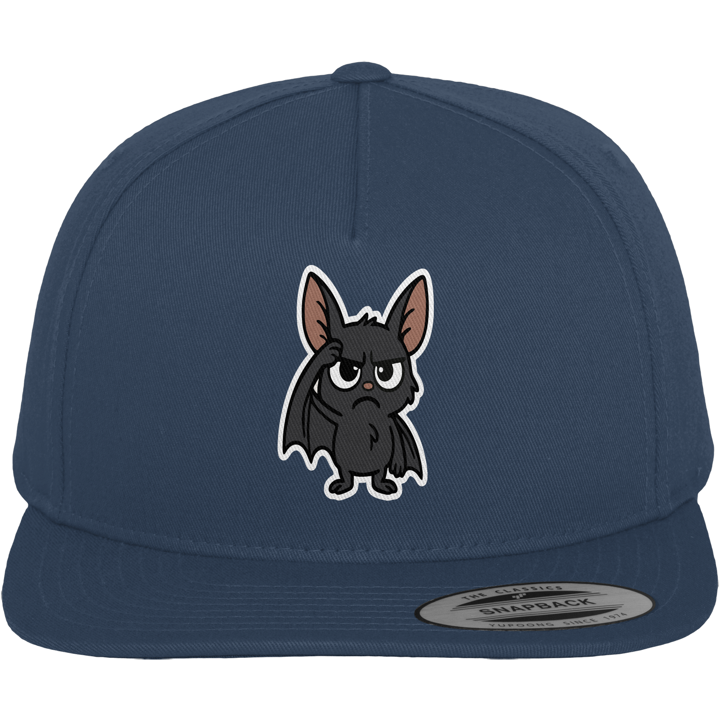 Fledermaus mit hochgezogener Braue – Nachtleben mit Meinung - Premium Snapback