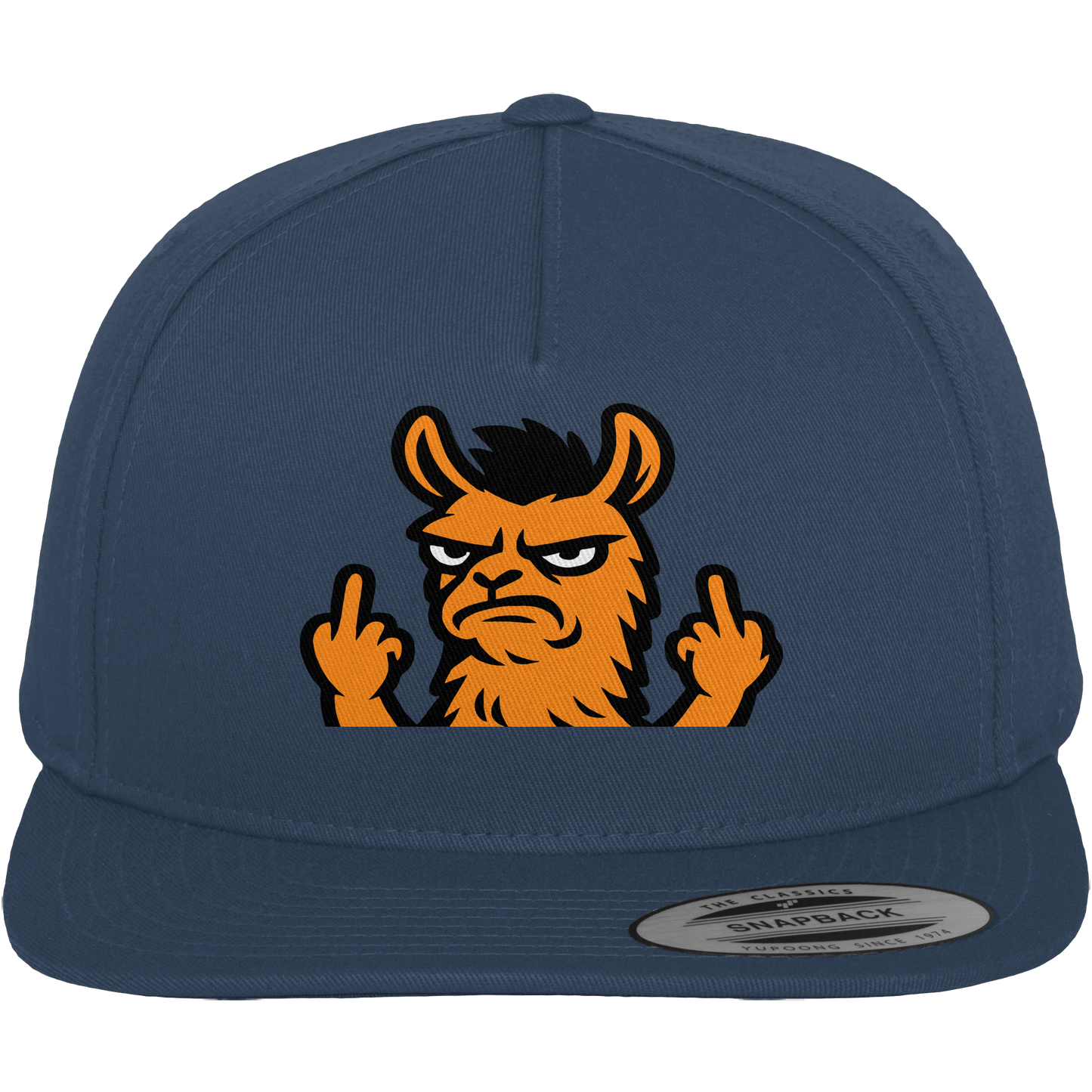 Lama mit Mittelfinger – Dein Mode-Statement gegen soziale Überforderung - Premium Snapback