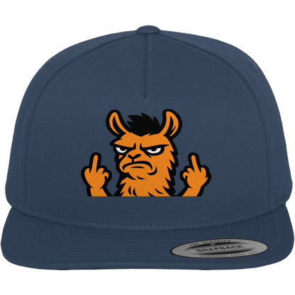 Lama mit Mittelfinger – Dein Mode-Statement gegen soziale Überforderung - Premium Snapback