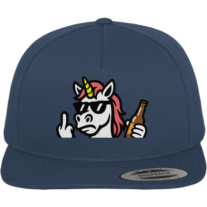 Einhorn mit Mittelfinger – Rave-Rainbow in Rebellion - Premium Snapback