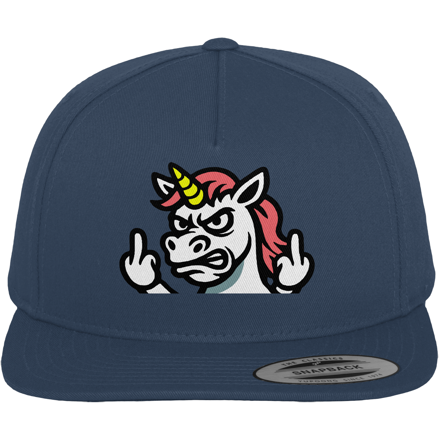 Einhorn mit Mittelfinger – Sag’s mit dem Horn - Premium Snapback