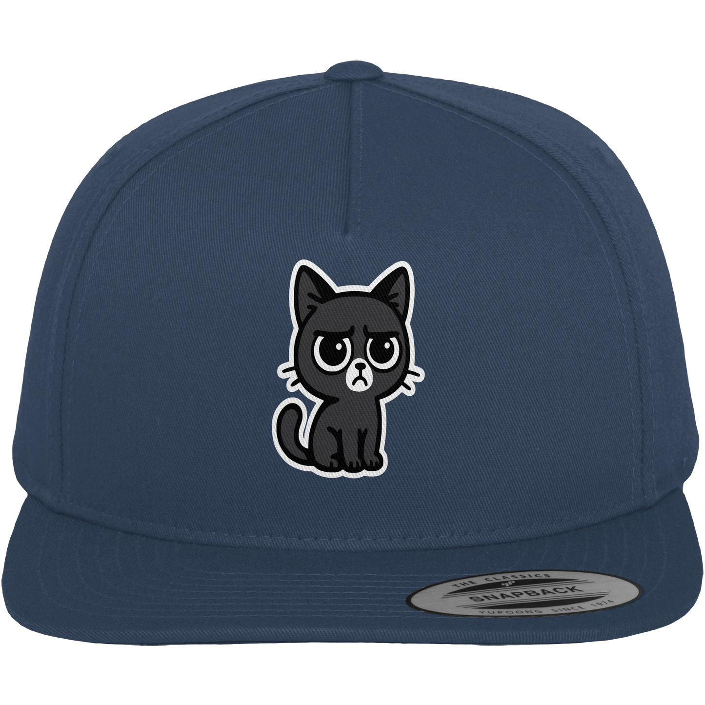 Schwarze Katze mit trotzigen Blick – Management-Ebene: Katze - Premium Snapback